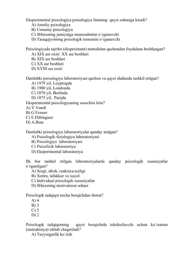Eksperimental psixologiya