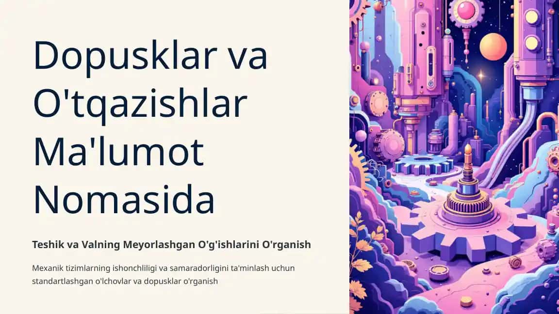 Dopusklar va O'tqazishlar Ma'lumot Nomasida