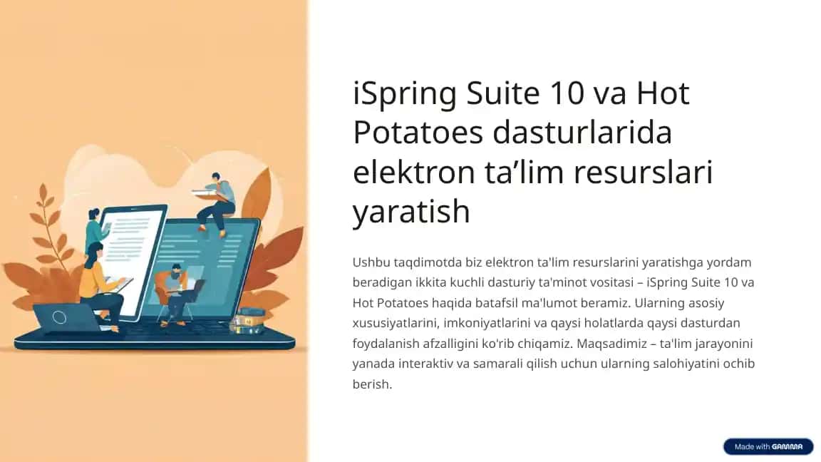 iSpring Suite 10 va Hot Potatoes dasturlari