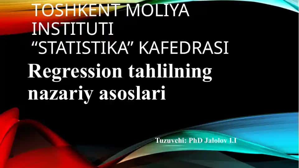 Regression tahlilning nazariy asoslari