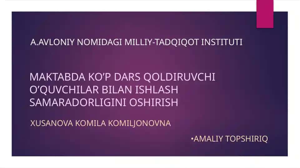 Dars jarayoni