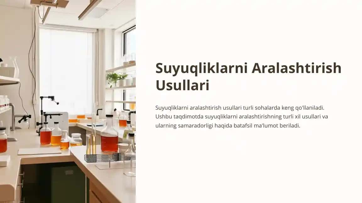 Suyuqliklarni Aralashtirish Usullari