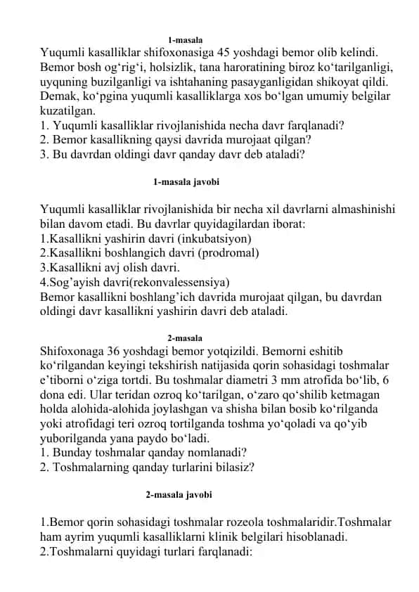 Yuqumli kasalliklar