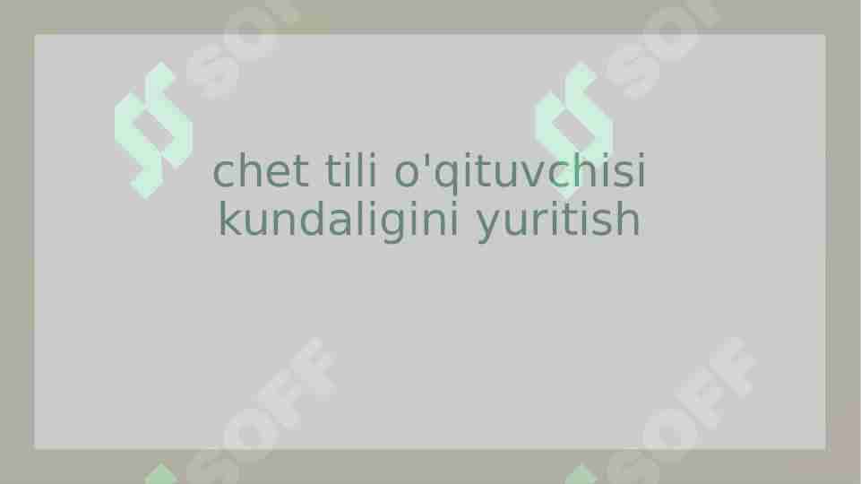 chet tili o'qituvchisi kundaligini yuritish