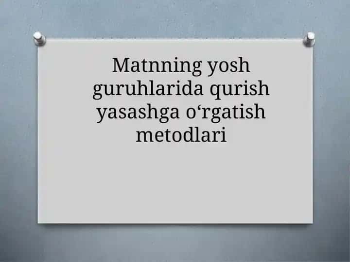 Qurish-yasash mashg‘ulotlari