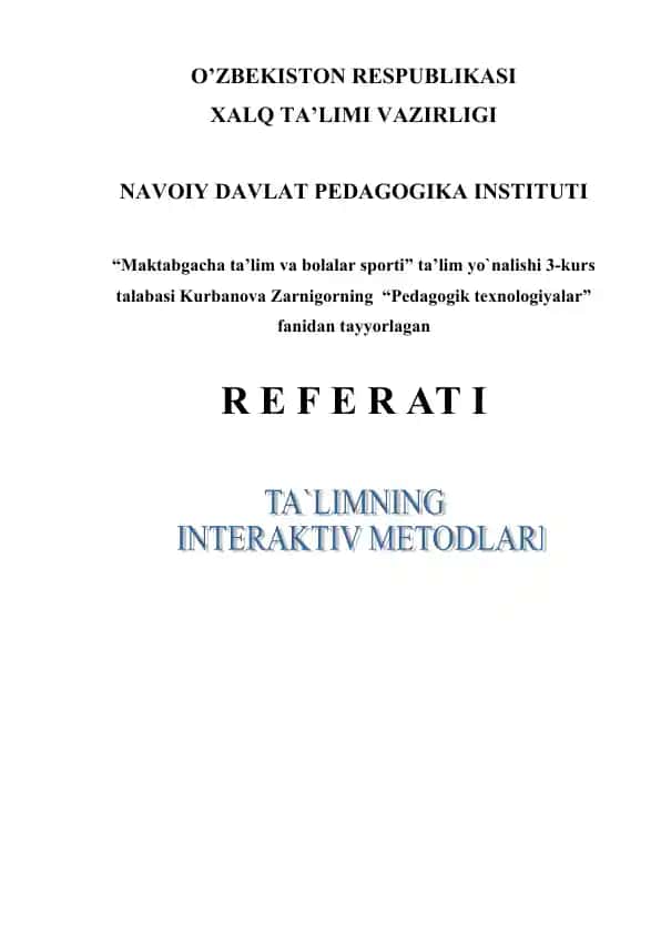 Interaktiv metodlar