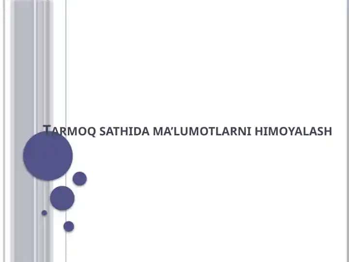 Tarmoq sathidagi ma'lumotlarni himoyalash