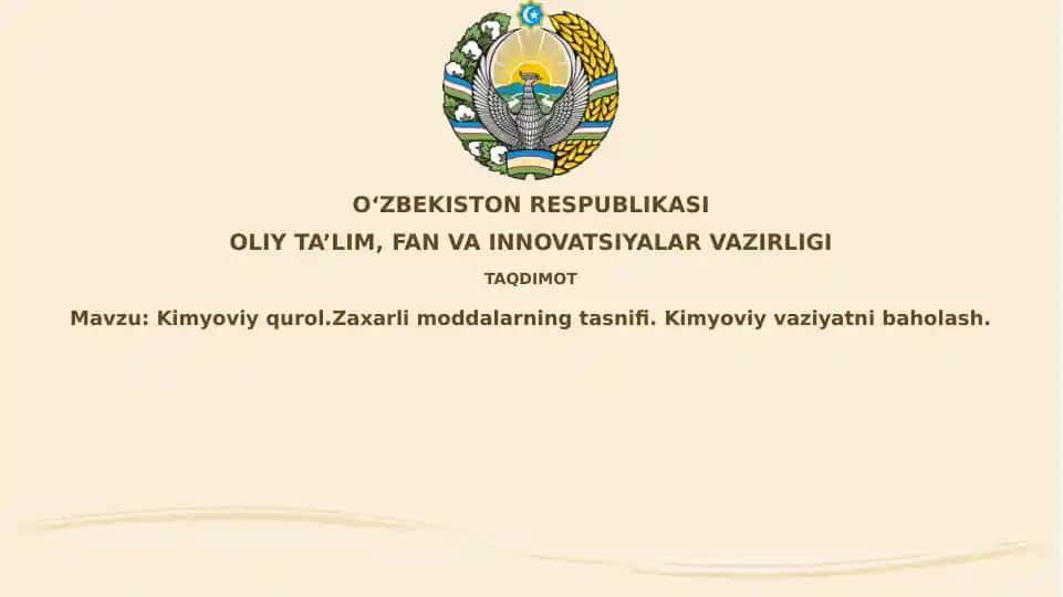 Kimyoviy qurollar va zaharli moddalar