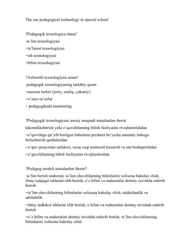 Pedagogik texnologiya