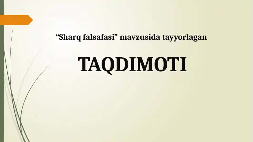 Sharq falsafasi taqdimoti