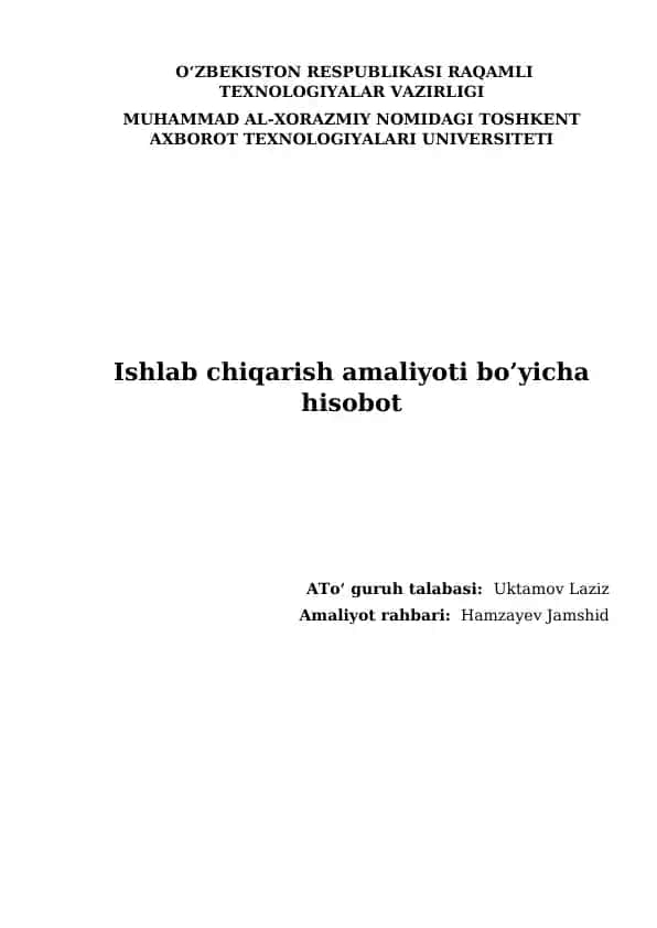 Ishlab chiqarish amaliyoti