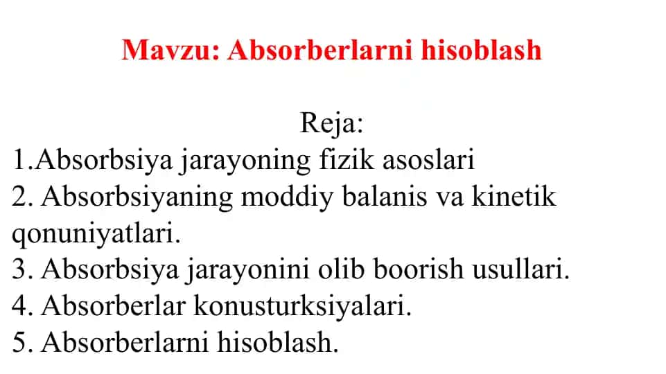 Absorberlarnihisoblash