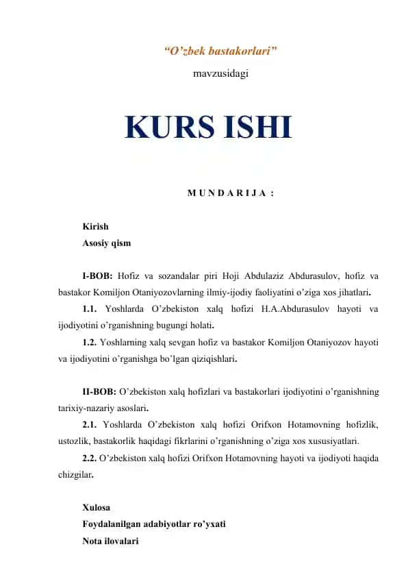 O’zbek bastakorlari