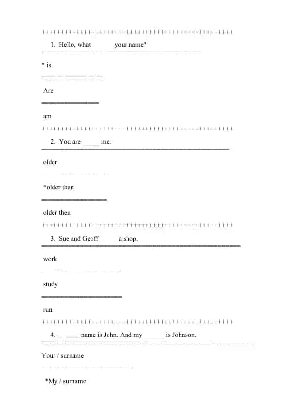 Fill in the Blanks