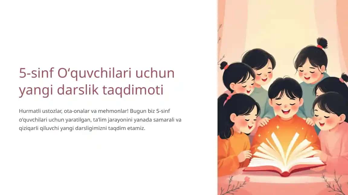 5-sinf Oʻquvchilari uchun yangi darslik taqdimoti