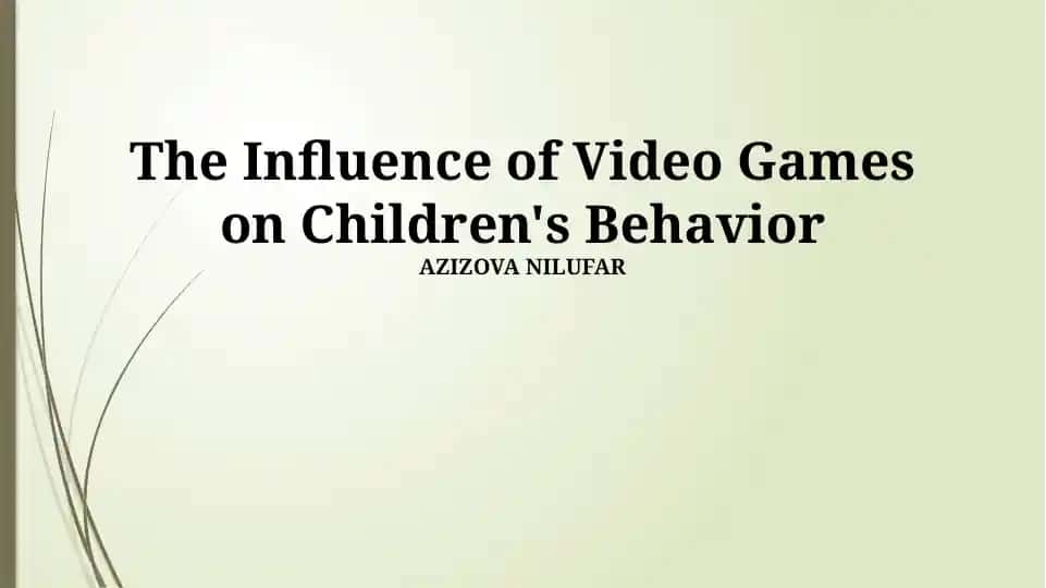 The Influence of Video Games on Children's Behavior