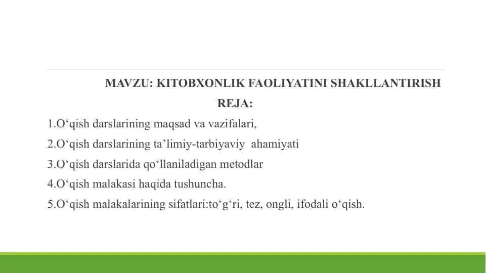 KITOBXONLIK FAOLIYATINISHAKLLANTIRISH