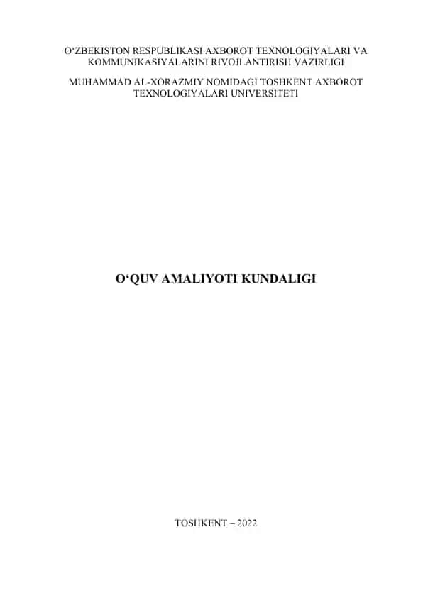 Kiberxavfsizlik fakulteti amaliyoti kundaligi