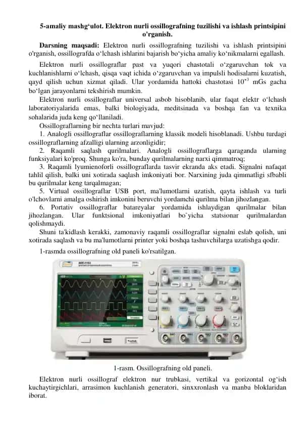Elektron nurli ossillograf