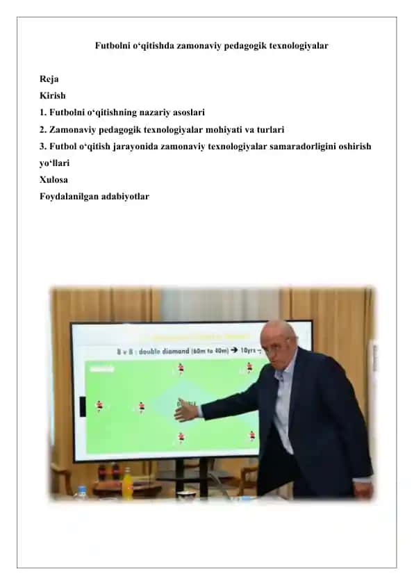 Futbolni o‘qitishning nazariy asoslari