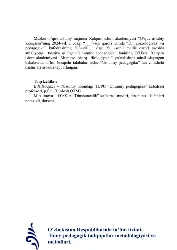 Ta'lim tizimini rivojlantirishning konseptual asoslari