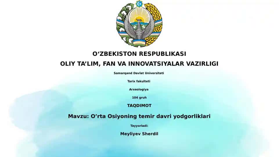 Oʼrta Osiyoning temir davri yodgorliklari