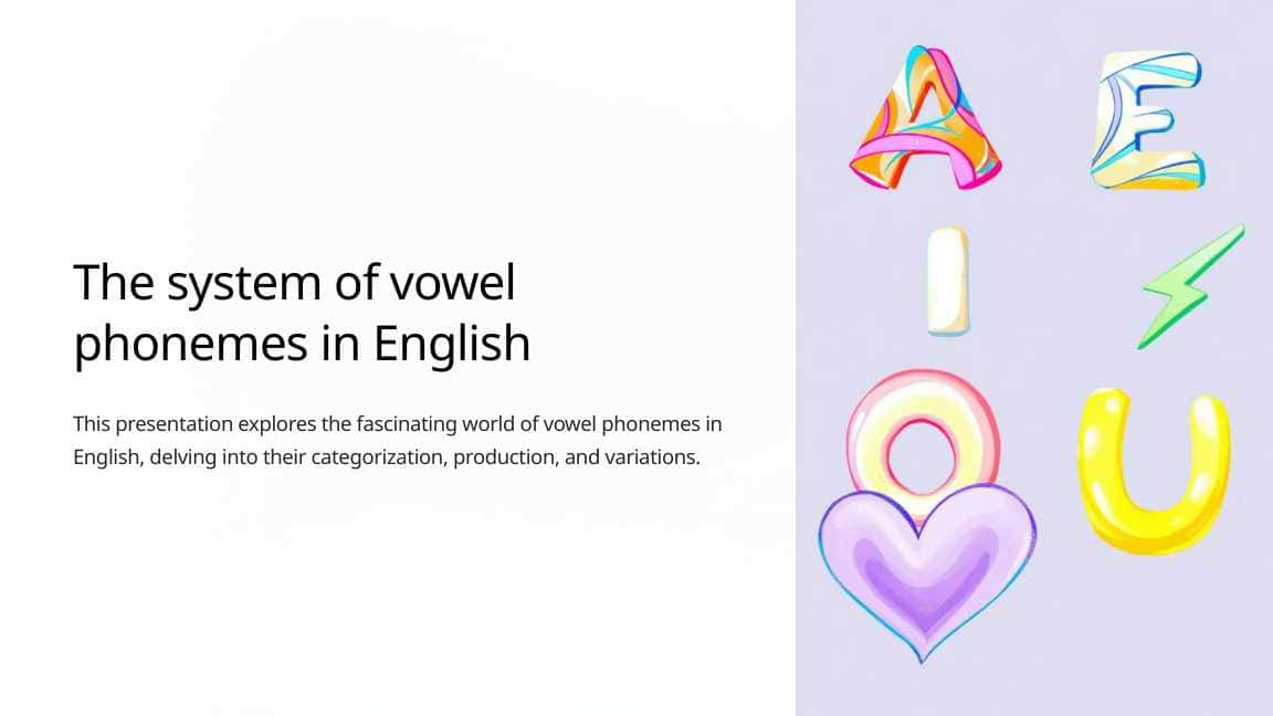The system of vowel phonemes in English