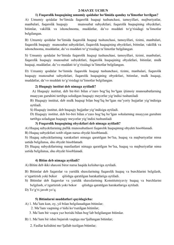 Fuqarolik Huquqi Darslik
