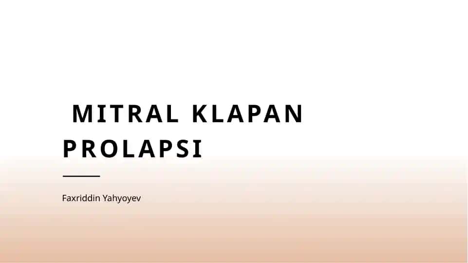 Mitral klapan prolapsi