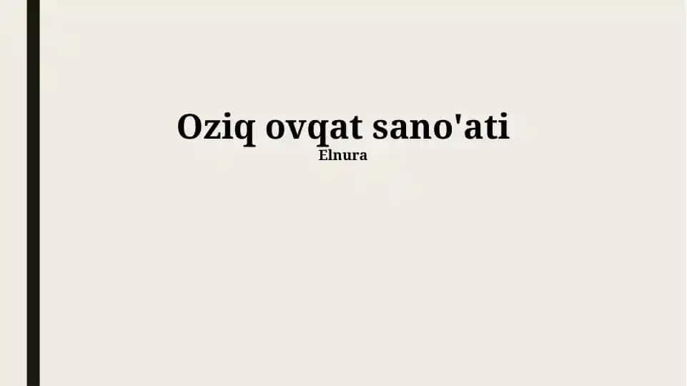 Oziq ovqat sano'ati