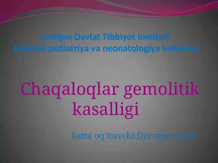 Chaqaloqlar gemolitik kasalligi