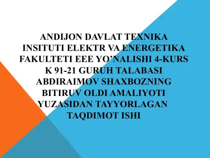 MASHINASTROITEL ANDIJON KORXONASI HAQIDA