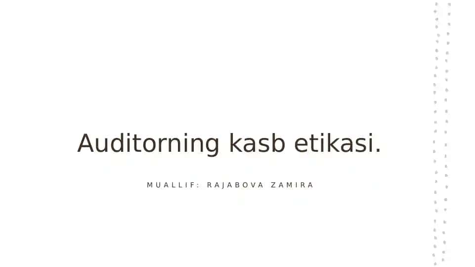Auditorning kasb etikasi