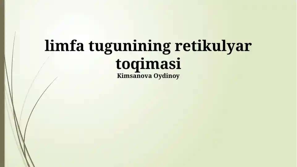 Limfa tugunining retikulyar toqimasi