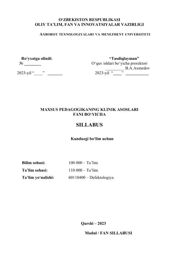 Maxsus pedagogikaning klinik asoslari