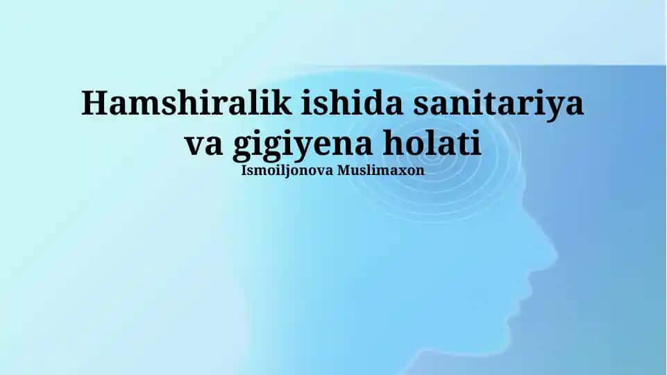 Sanitariya va gigiyena bo'yicha ta'lim