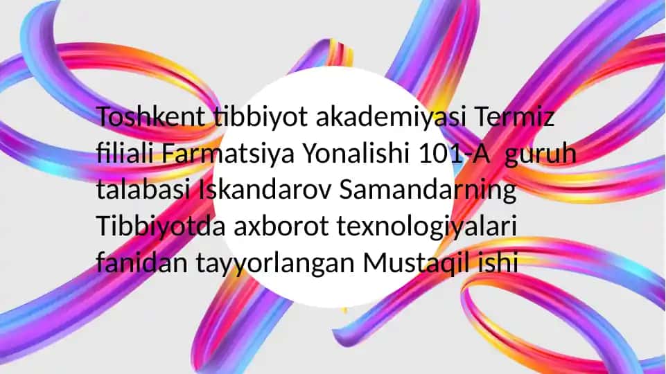 Tashxis qo‘yish, muolaja olib borish va profilaktik ko‘riklar taqozosidan kompyuter apparaturalari