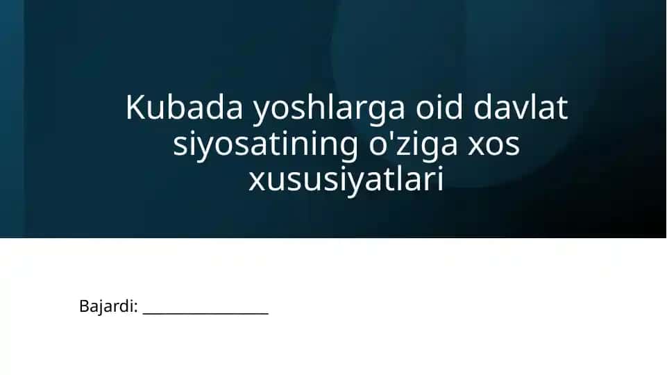 Kubadayoshlarga oid davlat siyosati