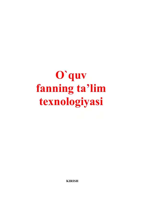 Maktabgacha ta’lim pedagogikasi fanining o‘quv materiali