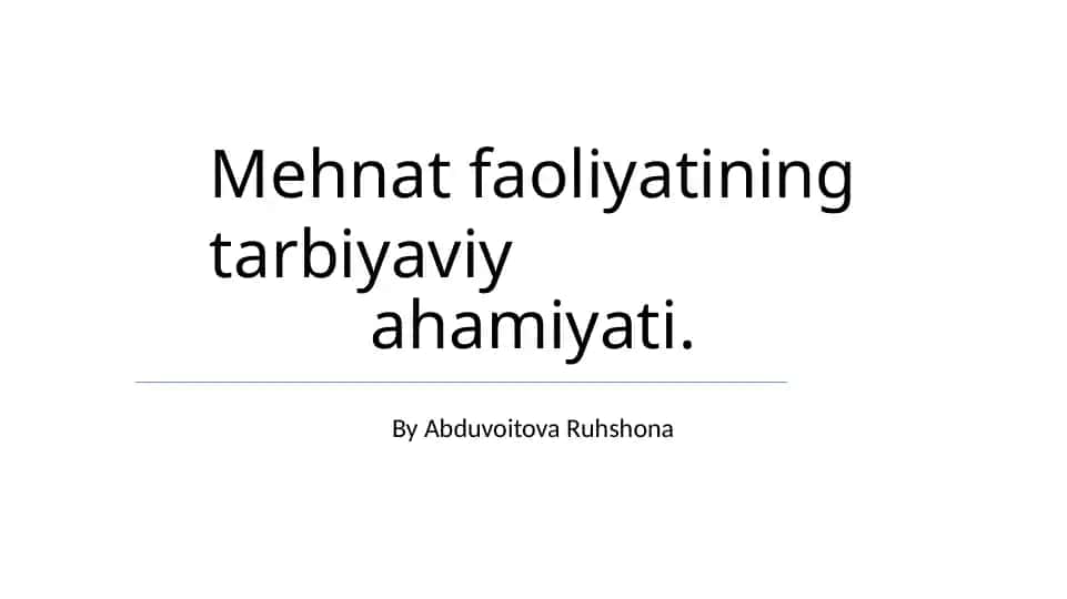 Innovatsion pedagogik texnologiyalar va mehnat