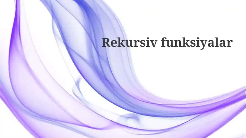 Rekursiv funksiyalar