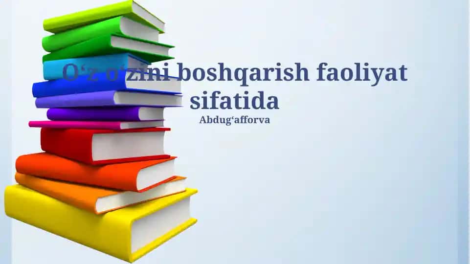 O'z-o'zini boshqarish faoliyatida