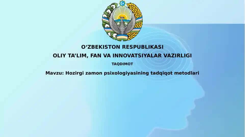 Zamonaviy psixologiyada tadqiqot usullari