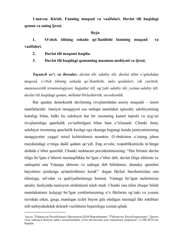 Davlat tili haqida