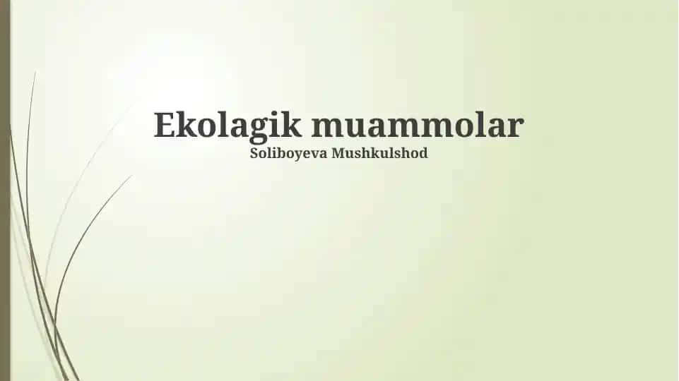 Ekologik muammolar
