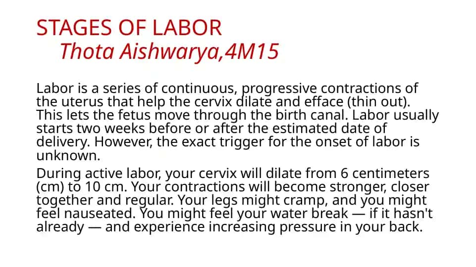 STAGES OF LABOR