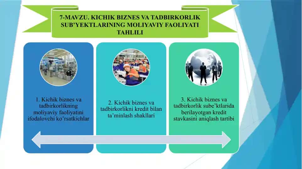 Kichik biznes va tadbirkorlikning moliyaviy faoliyati tahlili