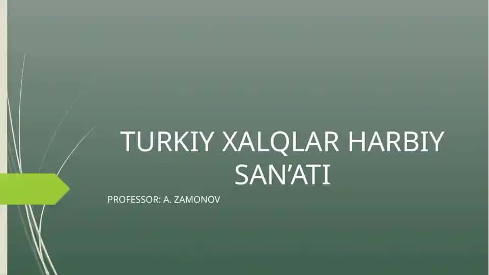 Turkiy Xalqlar Harbiy San’ati