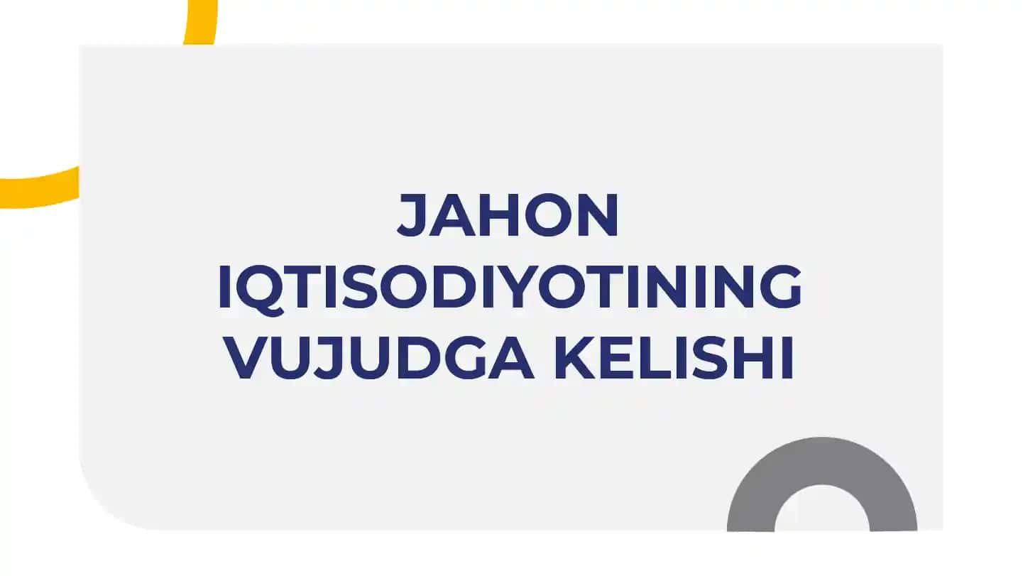 Iqtisodiyotning Tarixi