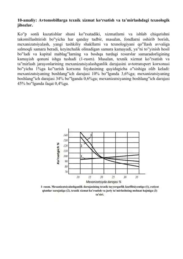 Teknik xizmatlar uchun texnologik jihozlar